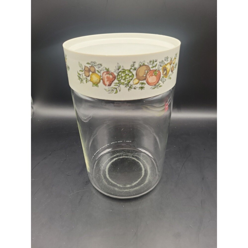 Vintage 1970's Pyrex Spice of Life See-N-Store Glass Canister Container 7.5"